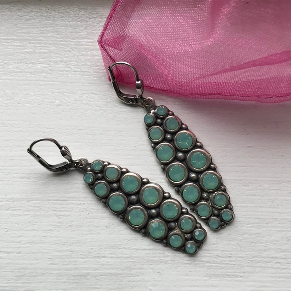 Jewelry - COPY - Drop Earrings with Sea Green Stones